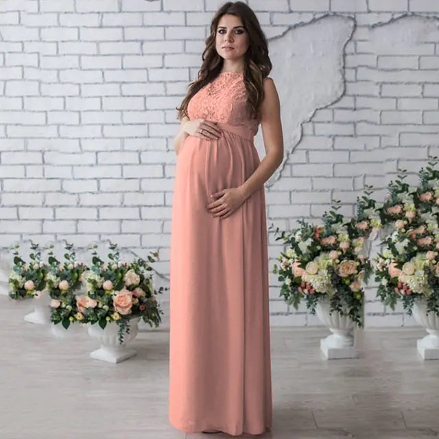 Lace Sleeveless Maternity Dress for Expecting Mothers