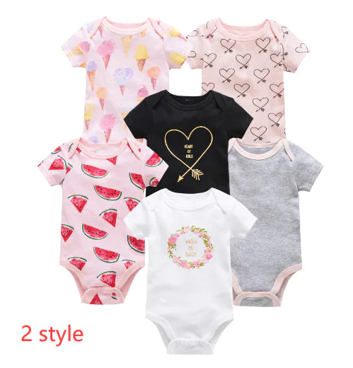 Newborn Baby Clothes 6-Piece Cotton Summer Set