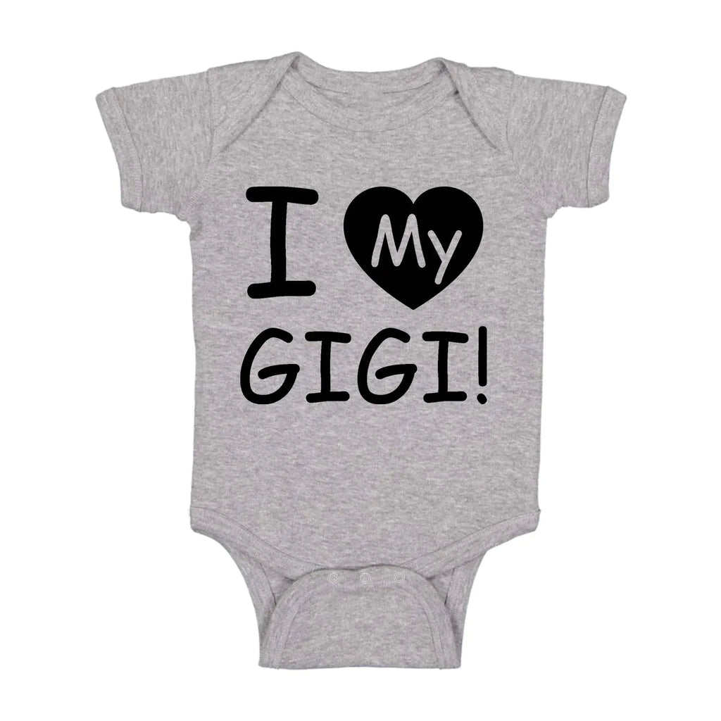 I Love My Gigi - Funny Baby Essentials Bodysuit - Cute Newborn Girl Clothes Baby Boy Outfits (Newborn Sports Grey)