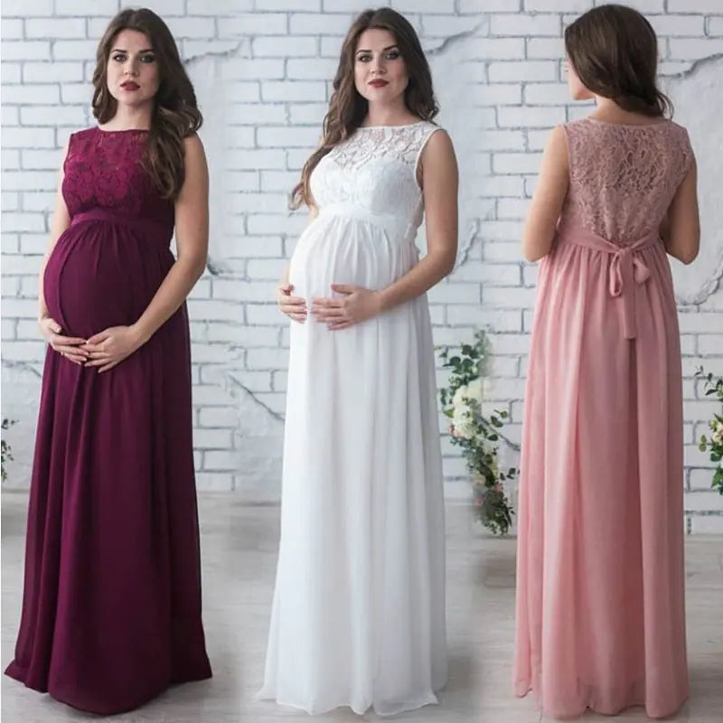 Lace Sleeveless Maternity Dress for Expecting Mothers