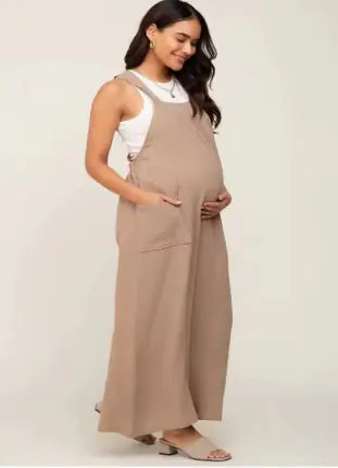 Wide Leg Maternity Overalls