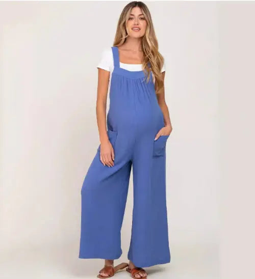 Wide Leg Maternity Overalls